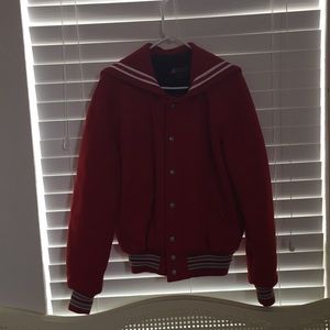 Red letterman jacket